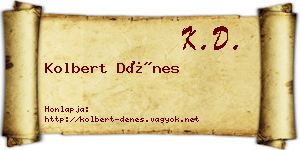 Kolbert Dénes névjegykártya